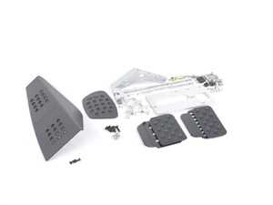 ES#2839268 - A133P2219BLKBLK - 3 Piece Pedal Set - Perforated - Black Pedals / Black Extensions - Adjustable Throttle, Brake, and Dead Pedal - Rennline - Porsche