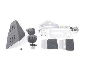 ES#2839258 - A133P2119BLKSLV - 4 Piece Pedal Set - Perforated - Black Pedals / Silver Extensions - Rennline - Porsche