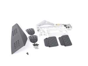 ES#2839256 - A133P2119BLKBLK - 4 Piece Pedal Set - Perforated - Black Pedals / Black Extensions - Adjustable Throttle, Brake, Clutch, and Dead Pedal - Rennline - Porsche
