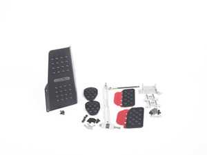 ES#2839233 - A122P6053BLKRED - 4 Piece Pedal Set - Rubber Grip - Black Pedals / Red Extensions - Throttle, Clutch, Brake, and Dead Pedal - Rennline - Porsche