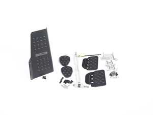 ES#2839232 - A122P6053BLKBLK - 4 Piece Pedal Set - Rubber Grip - Black Pedals / Black Extensions - Throttle, Clutch, Brake, and Dead Pedal - Rennline - Porsche