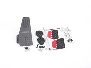 ES#2839221 - A122P6051BLKRED - 4 Piece Pedal Set - Rubber Grip - Black Pedals / Red Extensions - Adjustable Throttle, Clutch, Brake, and Dead Pedal - Rennline - Porsche