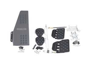 ES#2839220 - A122P6051BLKBLK - 4 Piece Pedal Set - Rubber Grip - Black Pedals / Black Extensions - Adjustable Throttle, Clutch, Brake, and Dead Pedal - Rennline - Porsche