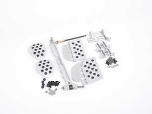 ES#2839249 - A122P60SLVSLV - 3 Piece Pedal Set - Rubber Grip - Silver Pedals / Silver Extensions - Adjustable Throttle Pedal, Clutch, Brake - Rennline - Porsche