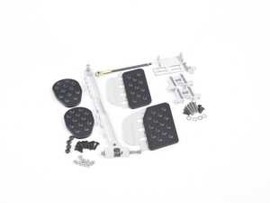 ES#2839246 - A122P60BLKSLV - 3 Piece Pedal Set - Rubber Grip - Black Pedals / Silver Extensions - Adjustable Throttle Pedal, Clutch, Brake - Rennline - Porsche