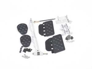 ES#2839244 - A122P60BLKBLK - 3 Piece Pedal Set - Rubber Grip - Black Pedals / Black Extensions - Adjustable Throttle Pedal, Clutch, Brake - Rennline - Porsche