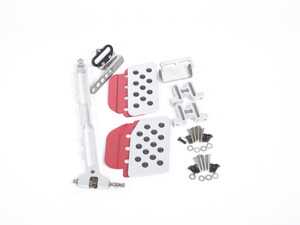 ES#2839191 - A121SLVRED - Adjustable Gas Pedal - Silver Pedal / Red Extensions - Dramatically improves heel and toe driving - Rennline - Porsche