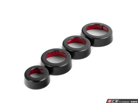 ES#3551208 - 019290ecs01-02KT - Audi B8 Billet Aluminum Control Ring Kit - SMOOTH - Black Anodized - Set of four billet aluminum trim rings for your climate control, MMI, and volume knobs. - ECS - 