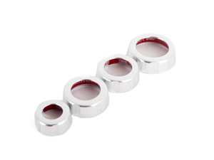 ES#3551210 - 019290ecs02-01KT - Audi B8 Billet Aluminum Control Ring Kit - NOTCHED - Clear Anodized - Set of four billet aluminum trim rings for your climate control, MMI, and volume knobs. - ECS - Audi