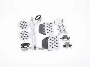 ES#2839187 - A121P60SLVBLK - Rennline (Rev2) - 3PC Pedal Set - Rubber Grip - Silver Pedals / Black Extensions - Throttle, Clutch, Brake - Rennline - Porsche