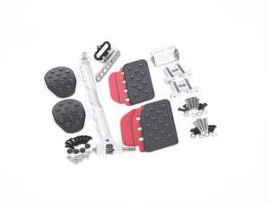 ES#2839185 - A121P60BLKRED - Rennline (Rev2) - 3PC Pedal Set - Rubber Grip - Black Pedals / Red Extensions - Throttle, Clutch, Brake - Rennline - Porsche