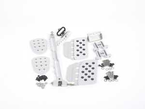 ES#2839177 - A121P21SLVSLV - Rennline (Rev2) - 3PC Pedal Set - Perforated - Silver Pedals / Silver Extensions - Throttle, Brake, Clutch - Rennline - Porsche