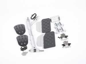 ES#2839174 - A121P21BLKSLV - Rennline (Rev2) - 3PC Pedal Set - Perforated - Black Pedals / Silver Extensions  - Throttle, Brake, Clutch - Rennline - Porsche