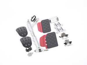 ES#2839173 - A121P21BLKRED - Rennline (Rev2) - 3PC Pedal Set - Perforated - Black Pedals / Red Extensions - Throttle, Brake, Clutch - Rennline - Porsche