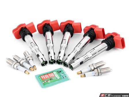 ES#2785173 - 079905626ekt - Ignition Service Kit - Includes five genuine OEM red coil packs and OEM spark plugs - Genuine Volkswagen Audi - Audi