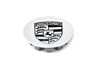 ES#3214227 - 9P16011478Z8 - Silver Concave Center Cap With Black Porsche Crest - Priced Each - Beautiful OEM crested cap - 4 required - Genuine Porsche - Porsche