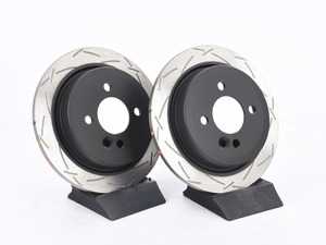 ES#3551412 - 4543sKT - DBA Rear T3 Slotted Brake Rotors - Pair 10.19" (259x10) DBA4543S - 4000 Series Tri-Symmetrical curve slot rotors with black hubs - DBA - MINI