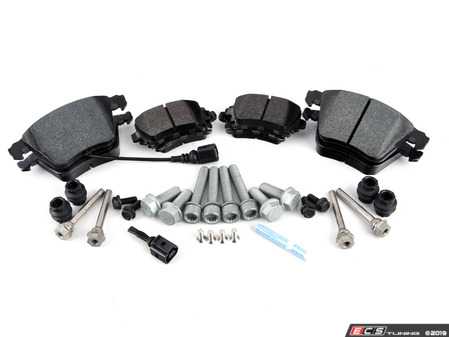 ES#3551272 - 1K0615301MKKT - Performance Front & Rear Brake Service Kit - Performance brake upgrade all around featuring ECS V5 cross-drilled and slotted rotors and ECS EP24 Enthusiast Performance pads - Assembled By ECS - Volkswagen