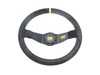 ES#3192145 - OD/1951 - Rally Racing Steering Wheel - Black/Yellow Suede - Black leather 2 spoke steering wheel with yellow reference mark. - OMP - BMW