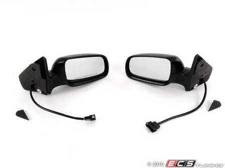 ES#2130381 - 1j1898141 - Matte Black Mirror Set  - Complete replacement mirrors for your MKIV with a matte black finish - Assembled By ECS - Volkswagen