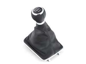 ES#2163185 - 3AA711113CA0U - Shift Knob - 6-speed - Leather knob with leatherette boot - Black - Genuine Volkswagen Audi - Volkswagen