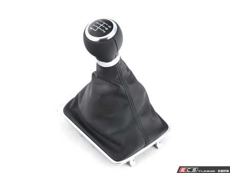 ES#2163185 - 3AA711113CA0U - Shift Knob - 6-speed - Leather knob with leatherette boot - Black - Genuine Volkswagen Audi - Volkswagen