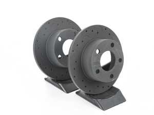 ES#3571134 - HTC4694 - Talon Rear Cross Drilled & Slotted Brake Rotors - Pair (245x10) - Upgrade to a slotted / cross-drilled rotor for improved braking - Hawk - Audi Volkswagen