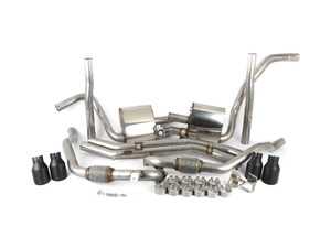 ES#3466846 - SSXAU701 - B9 S4/S5 Cat-Back Exhaust System - Non-Resonated (Louder) - 2.50" stainless steel with quad GT-100 cerakote black tips - Milltek Sport - Audi