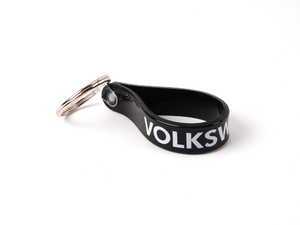 ES#2136907 - 18930 - VW Loop Keychain - Black - (NO LONGER AVAILABLE) - Flexible black keytag with "Volkswagen" logo  - DriverGear - 