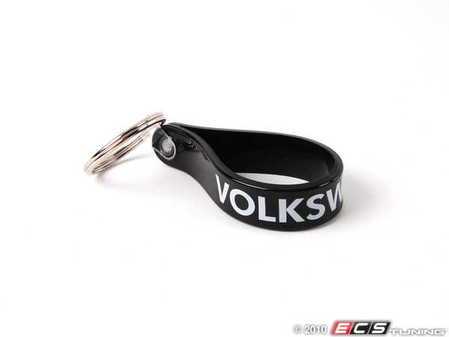 ES#2136907 - 18930 - VW Loop Keychain - Black - (NO LONGER AVAILABLE) - Flexible black keytag with "Volkswagen" logo  - DriverGear - 