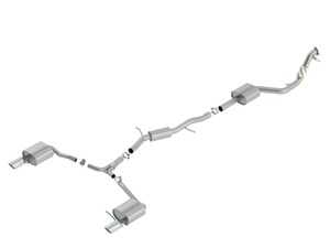 ES#3689898 - 140761 - Performance S-Type Cat-Back Exhaust System  - 2.00", 2.75", & 3.00" diameter stainless steel tubing with dual exit, 4" single polished tips - Borla - Audi