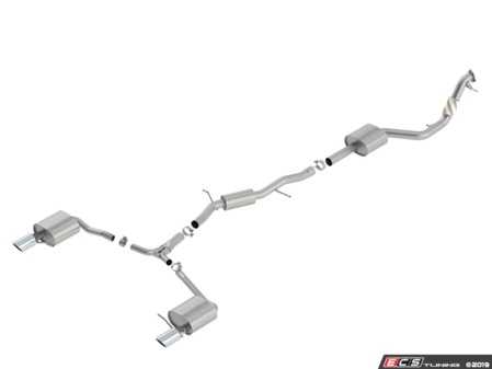 ES#3689898 - 140761 - Performance S-Type Cat-Back Exhaust System  - 2.00", 2.75", & 3.00" diameter stainless steel tubing with dual exit, 4" single polished tips - Borla - Audi
