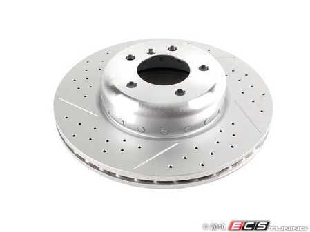 ES#59967 - 34116786392 - Performance Brake Rotor - Priced Each - Cross drilled and slotted brake disc (338x26) - Genuine BMW M Performance - BMW