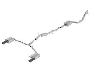 ES#3690066 - 140761BC - Performance S-Type Cat-Back Exhaust System  - 2.00", 2.75", & 3.00" diameter stainless steel tubing with dual exit, 4" single black/chrome tips - Borla - Audi