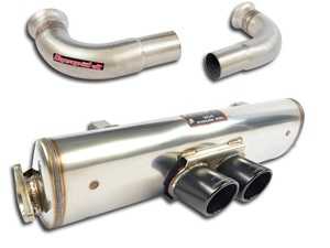 ES#3690184 - 244526KT1 - 997.2 GT3 Performance Muffler Kit - High Performance muffler with integrated Helmoltz-resonator chamber - Includes Connecting pipes to be used with OEM Catalytic Converters - Supersprint - Porsche