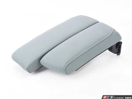ES#255079 - 51167901942 - Split Center Armrest - Palladium Silver Extended Leather - Featuring a sliding driver's side armrest - Genuine BMW - BMW