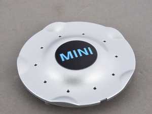 ES#65835 - 36136771001 - Hub Cap With MINI Logo Silver For R103 Wheel - Priced Each - Needed with new wheels or for lost caps - Genuine MINI - MINI