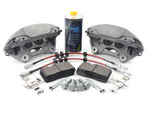 ES#3537749 - 025997ECS0618KT - Front Big Brake Kit - Stage 2 - Cross Dimpled & Slotted Rotors (345x30) - Upgrade your brake system to the 4-piston Brembo Q5 calipers. Features ECS V5 brake rotors. - ECS - Audi