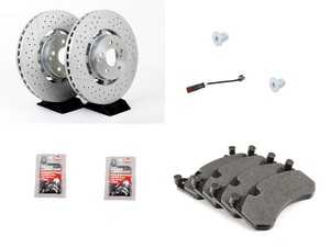 ES#3690779 - 2124210512KT7 - Front Brake Service Kit  - Featuring Genuine Mercedes-Benz Rotors, and OE Manufacturer TRW Ceramic Pads - Assembled By ECS - Mercedes Benz
