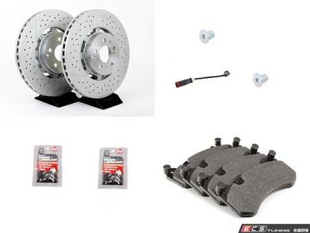 ES#3690779 - 2124210512KT7 - Front Brake Service Kit  - Featuring Genuine Mercedes-Benz Rotors, and OE Manufacturer TRW Ceramic Pads - Assembled By ECS - Mercedes Benz