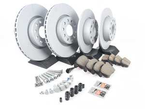 ES#3570666 - 1K0615301AA4BKT - Front & Rear Brake Service Kit (312x25/272x10) - Featuring Zimmermann rotors and ECS DD23 ceramic pads. - Assembled By ECS - Volkswagen