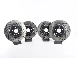 Front & Rear Cross-Drilled & Slotted 2-Piece Semi-Floating Brake Rotor Kit (345x30/310x22)