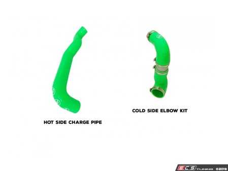ES#3690936 - 60-330304 - High Flow Hot Side & Cold Side Pipes - Green  - Upgraded Silicone hoses for the intercooler - M7 Speed - MINI