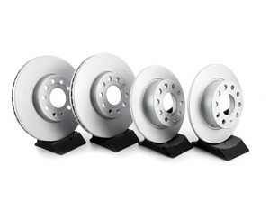ES#2848084 - 8v0698151dBKT - Front and Rear Brake Service Kit - Featuring Meyle rotors and ECS DD23 ceramic brake pads. - Assembled By ECS - Volkswagen