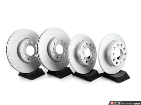 ES#2848084 - 8v0698151dBKT - Front and Rear Brake Service Kit - Featuring Meyle rotors and ECS DD23 ceramic brake pads. - Assembled By ECS - Volkswagen