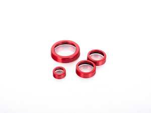 ES#3638606 - 023770ECS07-03KT - Audi B9 Billet Aluminum Control Ring Kit - SMOOTH - Red Anodized Large MMI - Set of four billet aluminum trim rings for your climate control, MMI, and volume knobs. - ECS - Audi