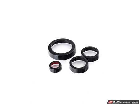 ES#3638608 - 023770ECS08-02KT - Audi B9 Billet Aluminum Control Ring Kit - NOTCHED - Black Anodized Large MMI - Set of four billet aluminum trim rings for your climate control, MMI, and volume knobs. - ECS - Audi