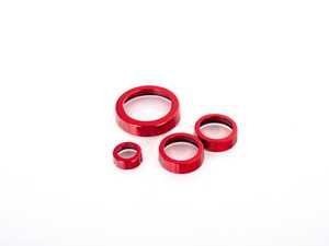 ES#3638609 - 023770ECS08-03KT - Audi B9 Billet Aluminum Control Ring Kit - NOTCHED - Red Anodized Large MMI - Set of four billet aluminum trim rings for your climate control, MMI, and volume knobs. - ECS - Audi