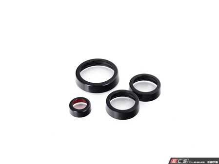ES#3690752 - 023770ECS02-02KT - Audi B9 Billet Aluminum Control Ring Kit - SMOOTH - Black Anodized Small MMI - Set of four billet aluminum trim rings for your climate control, MMI, and volume knobs. - ECS - Audi
