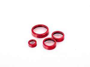 ES#3690753 - 023770ECS02-03KT - Audi B9 Billet Aluminum Control Ring Kit - SMOOTH - Red Anodized Small MMI - Set of four billet aluminum trim rings for your climate control, MMI, and volume knobs. - ECS - Audi